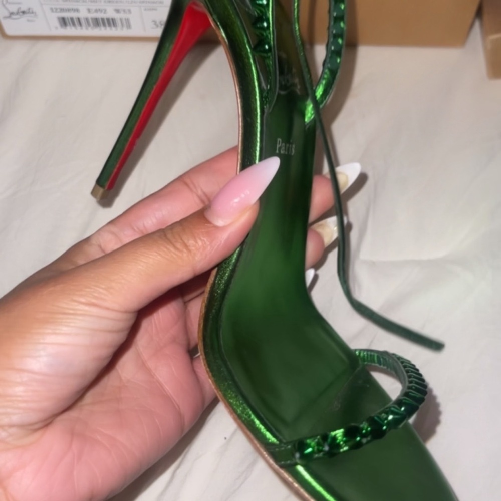 Christian Louboutin Metallic Green Heels